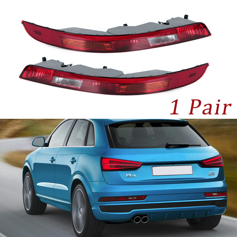 1 Pair for Audi Q3 2016-2018 Car Rear Bumper Brake Light Tail Warming