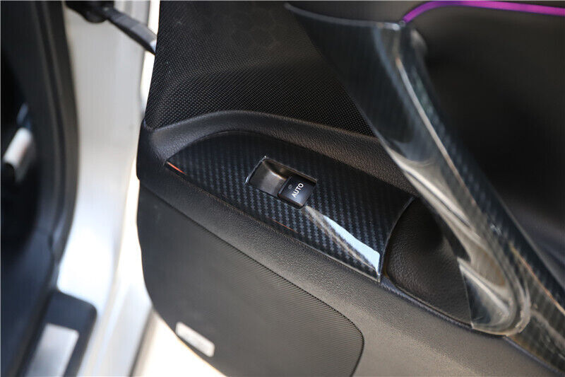 Glass Window Lifting Lock Panel Trim Fit for Lexus IS 06-11 Black Carbon Fiber