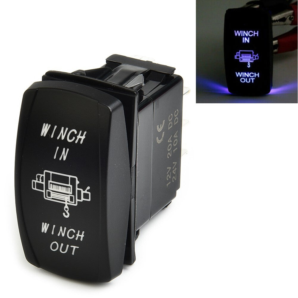 12V joystick toggle switch, blue LED winch, 7P in/out light, for cars, UTVs, and trucks.