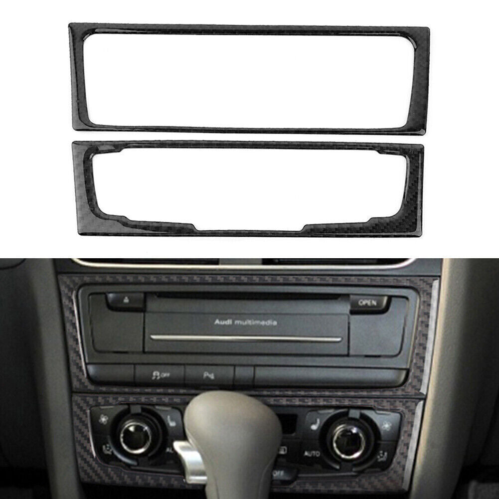 Console CD Panel Trim Cover for Audi A4 B8 A5 Q5 B7 2009-2016 Carbon Fiber Car
