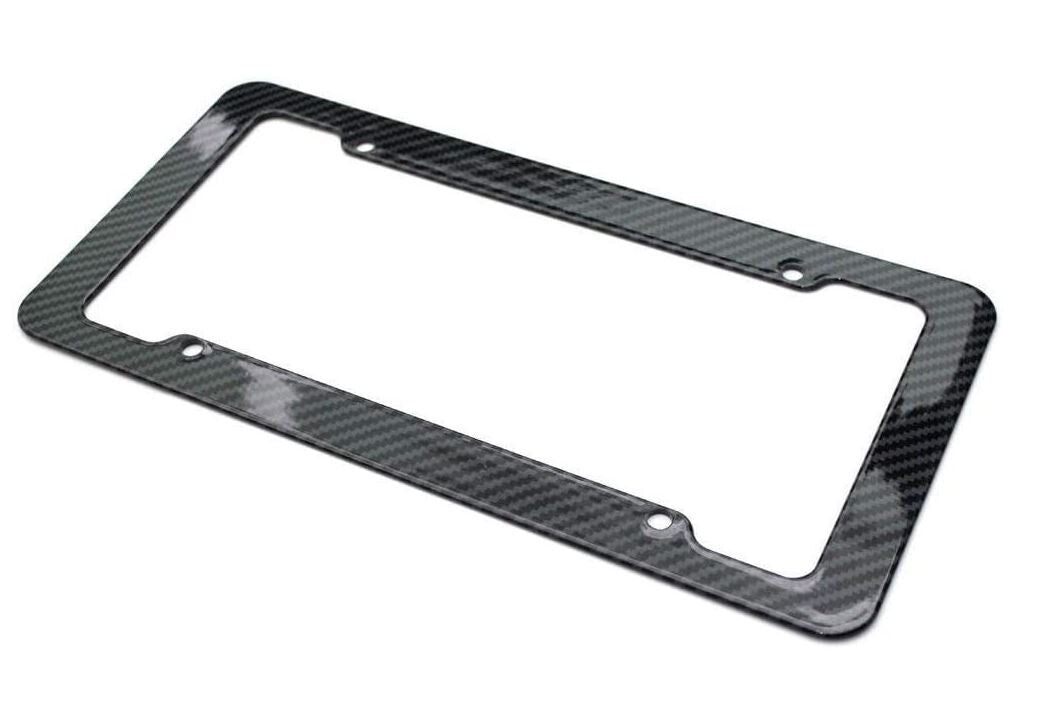 piece of car license plate frame cover cap for trunk, black carbon, suitable for VW .