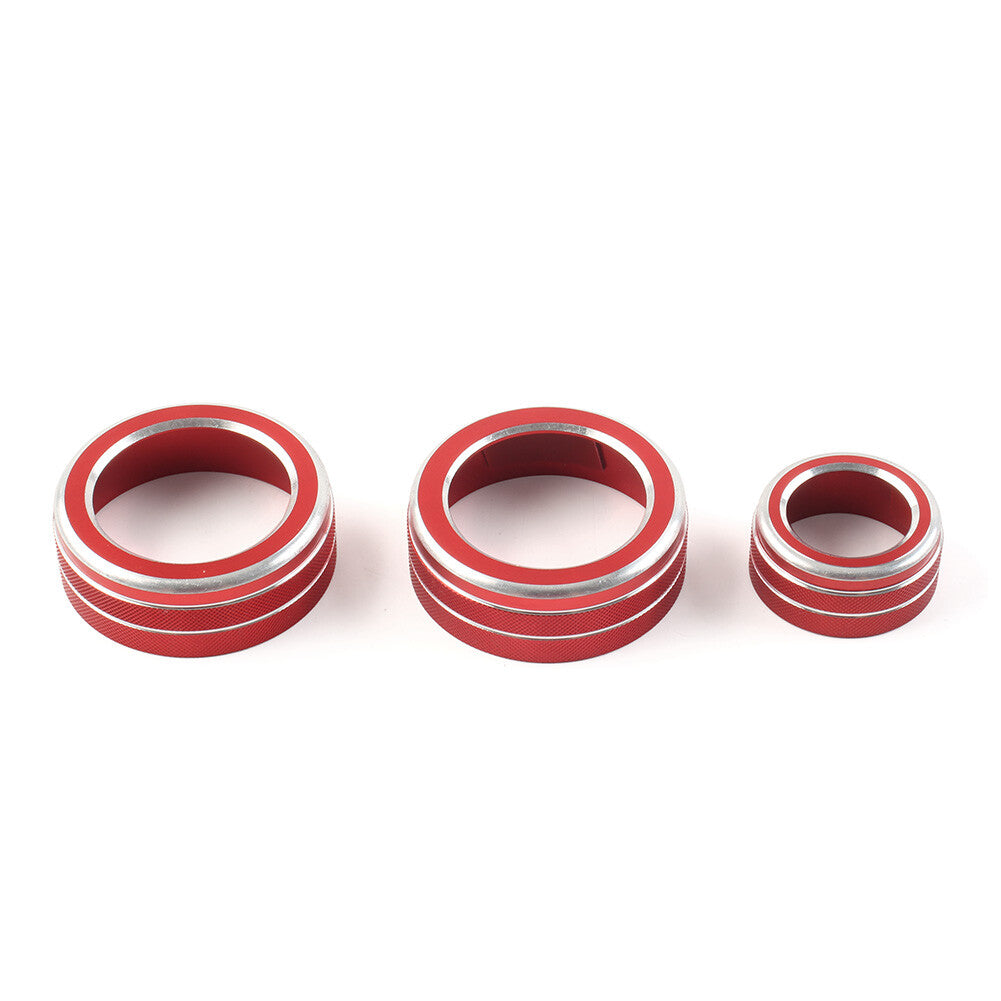 3x Interior AC Climate Switch Knob Ring Cover Trim for Honda CRV 2017-2022 Red