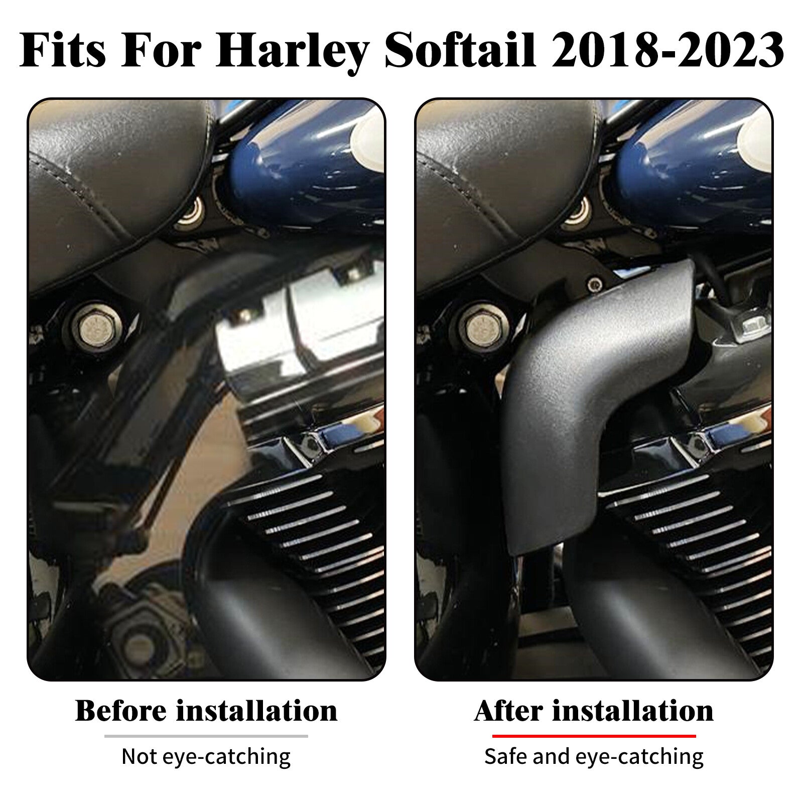 Black Mid Frame Air Deflector for Harley Softail Street Bob Breakout 2018-2023