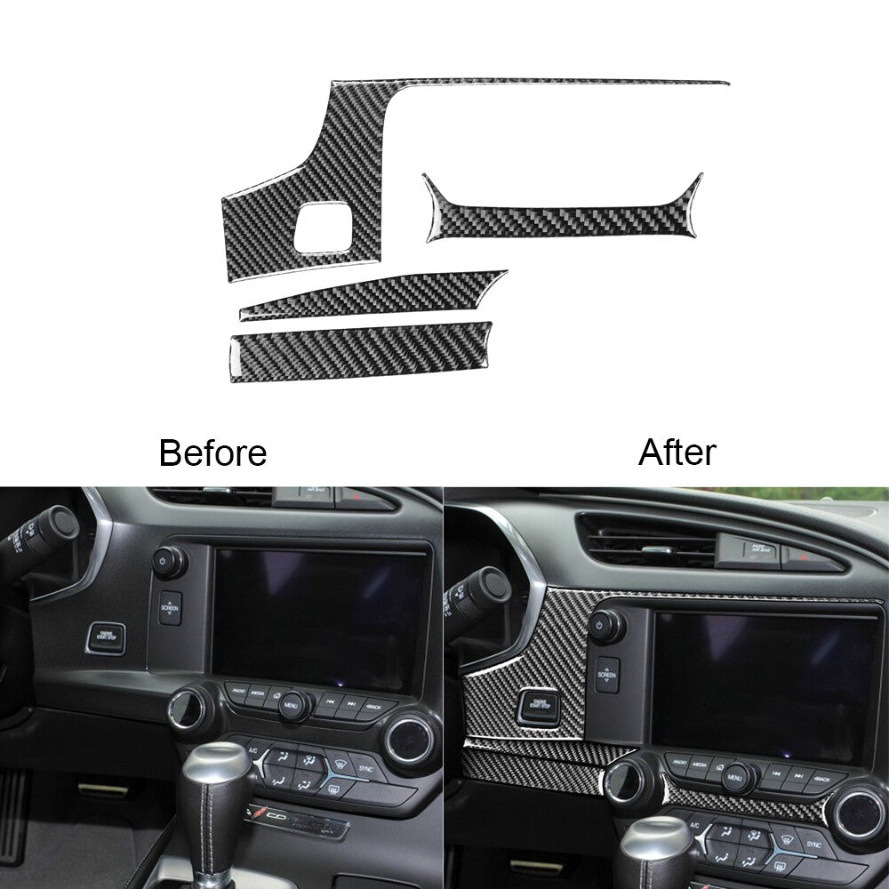 Carbon Fiber Center Control Navigation Panel for Chevrolet for Corvette C7 2014-2019