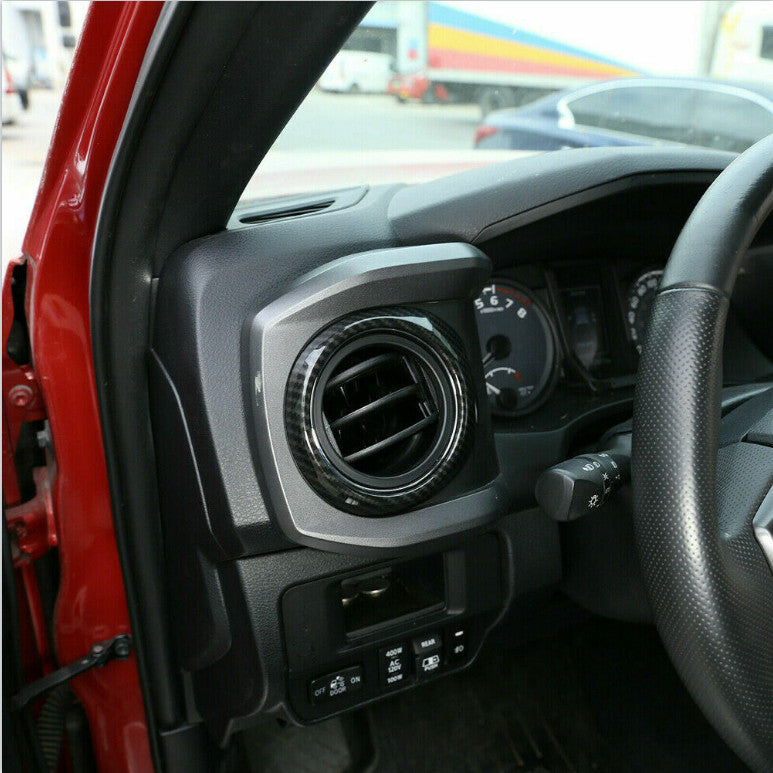 4-Piece Carbon Fiber Dashboard Vent Cover for Toyota Tacoma 2016-2023 Cars