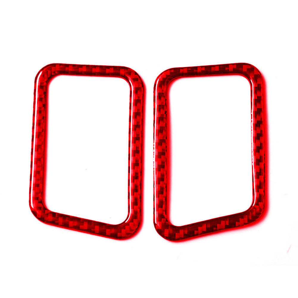 Red Carbon Fiber Dashboard Air Outlets Vent Cover for Subaru Forester 2013-2018