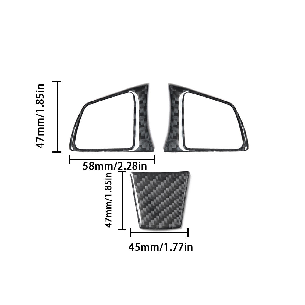 3Pcs for BMW Z4 E89 2009-2016 Carbon Fiber Steering Wheel Set Cover Trim