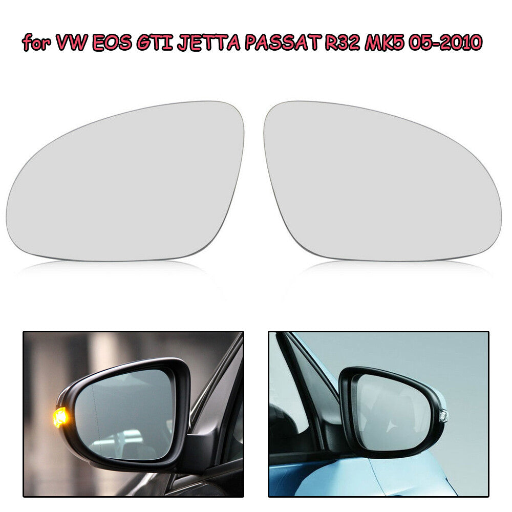 Blue heated rearview mirror glass is available on 2005-2010 for Volkswagen for Jetta for Passat R32 models.