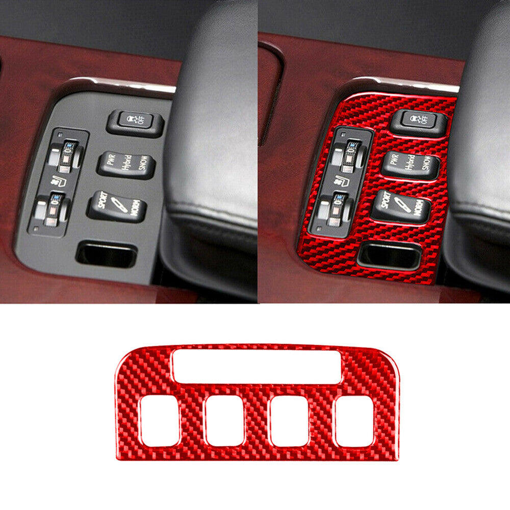 Red Carbon Fiber Interior for Seat Control Button Panel Cover For Luxus GS 2006-2011