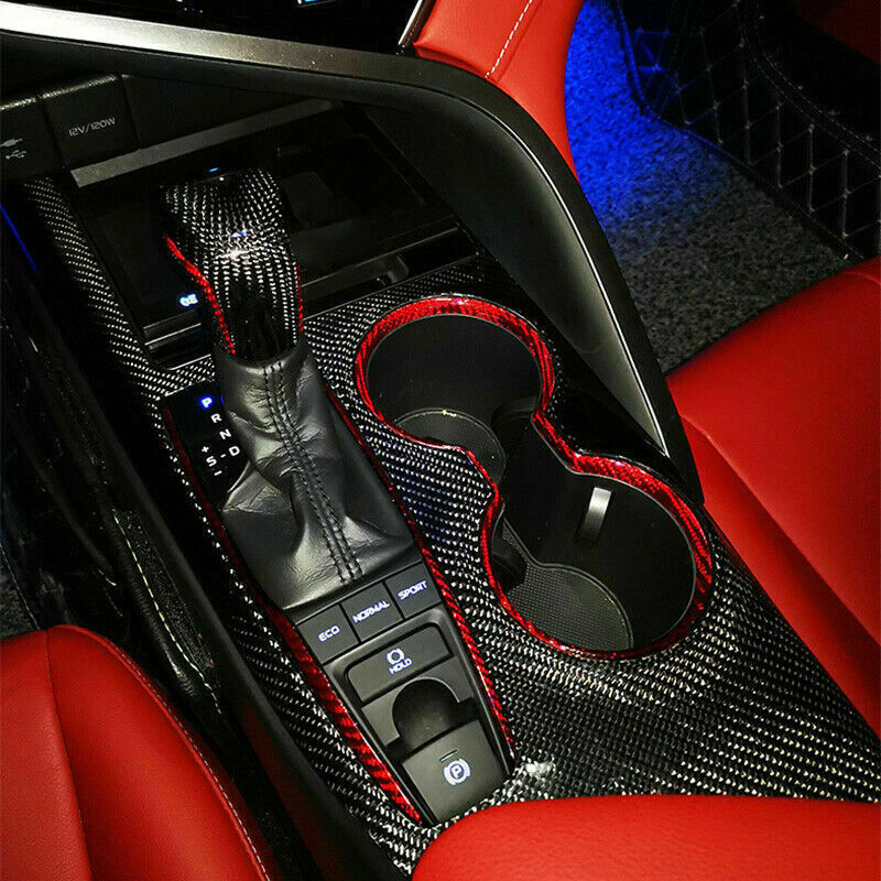 for Toyota for Camry 2018-23 Real Carbon Fiber Central Console Gear Shift Cover Trim