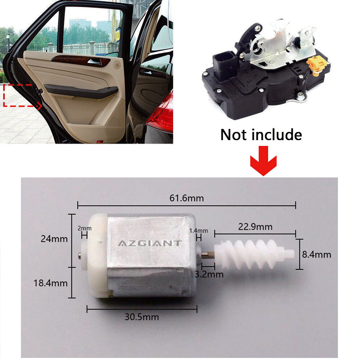 1020656 3T0415 Central Door Latch Actuator Motor for 2012-2017 for Volvo S60L