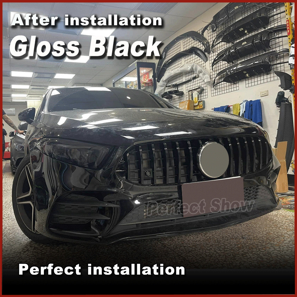 for Mercedes-Benz A-Class W177 A250 A45 2019-23 Gloss Black Front Bumper Grille