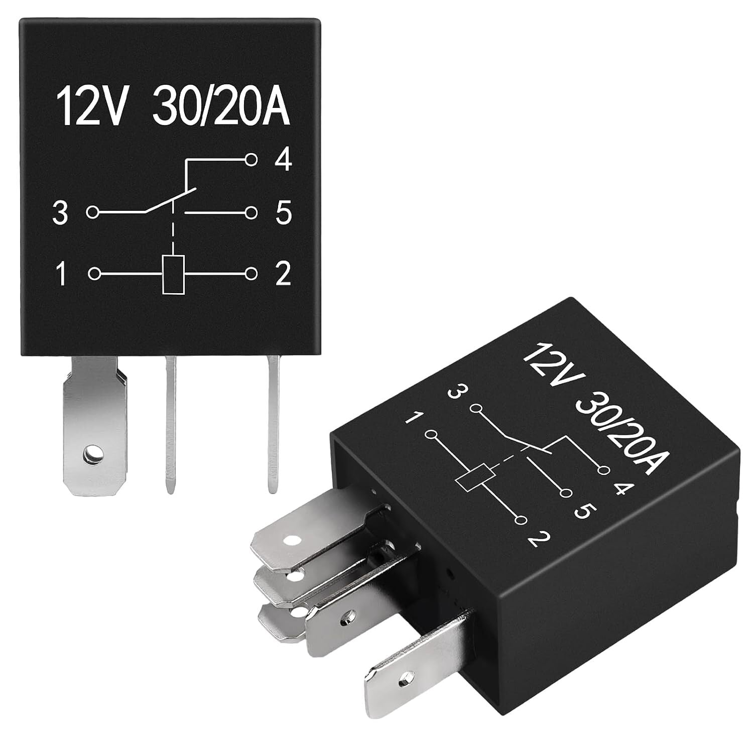 5 pin Automotive Relays 12V 30A Trim Starter Relay for Engine Compartment Horn