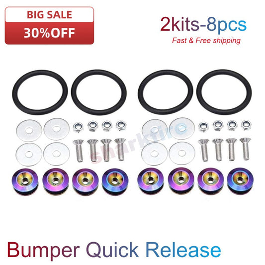 8 X UNIVERSAL NEO CHROME BILLET ALUMINUM BUMPER TRUNK Quick Release Fastener Kit