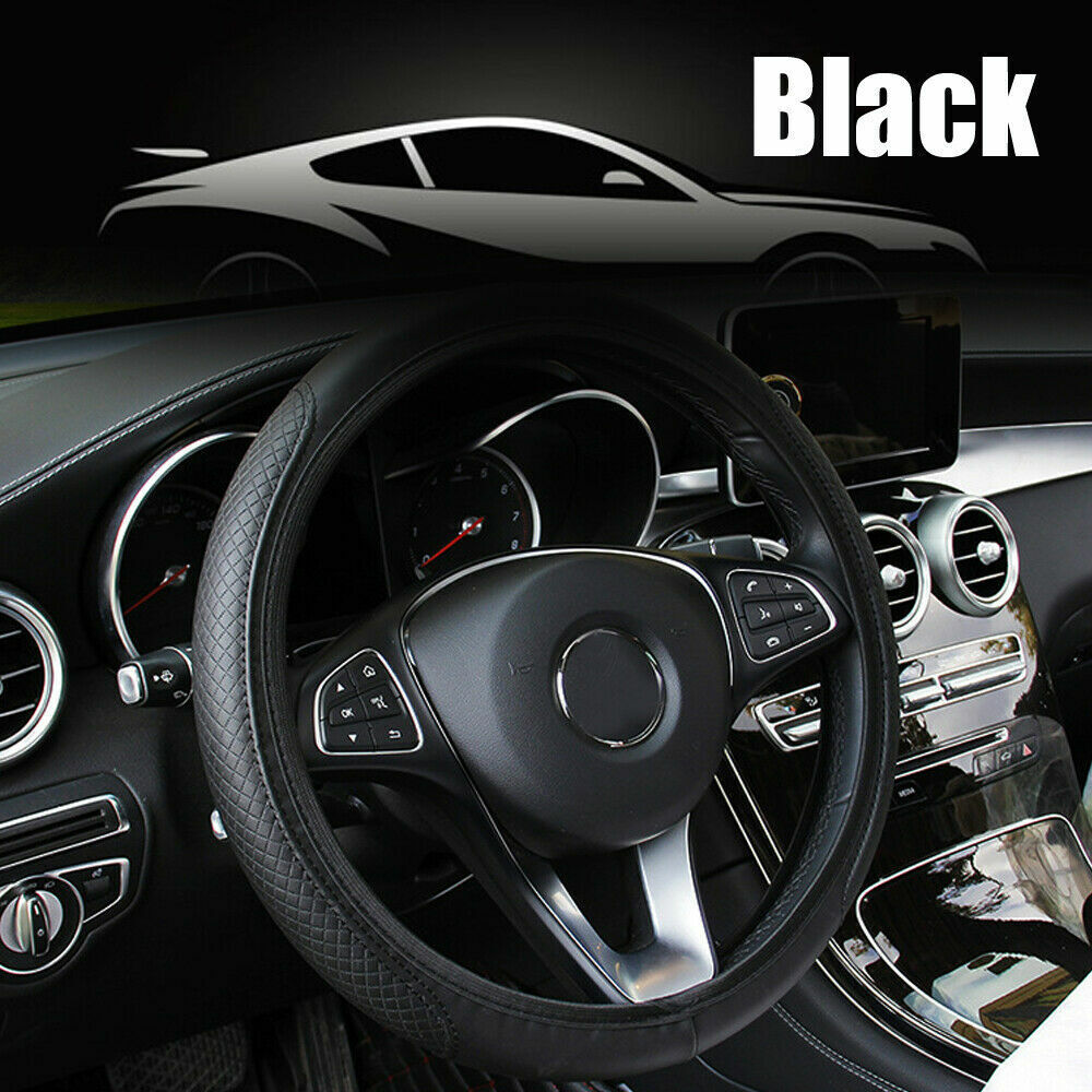 Black PU Leather Car Steering Wheel Cover for Car Car Accessories 15 Universal