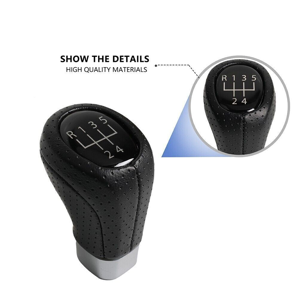 5 Speed Shift Knob Black PU Leather for BMW E36 E46 M3 Z4 3.0 E90 E91 E92 M5 E39