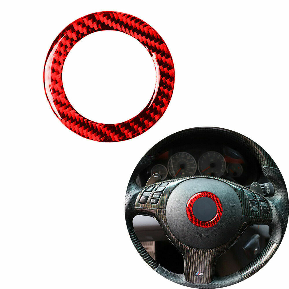 The red carbon fiber steering wheel center trim is suitable for the for BMW 3 Series E46, 1998-05