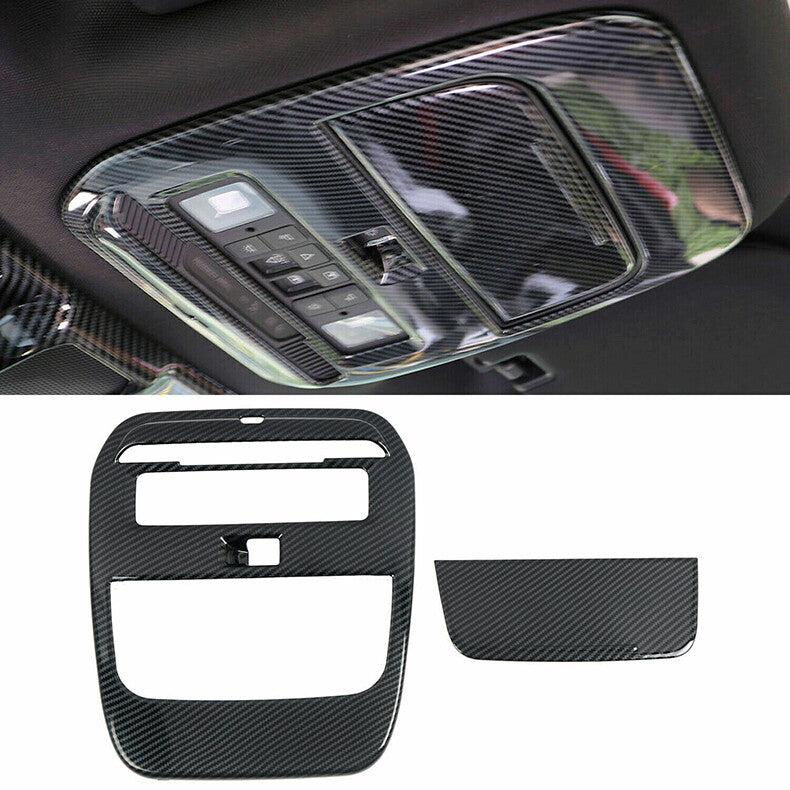 for Ford F-150 2021-2023 Carbon fiber Car Front Reading Light Lamp Cover Trim 2x