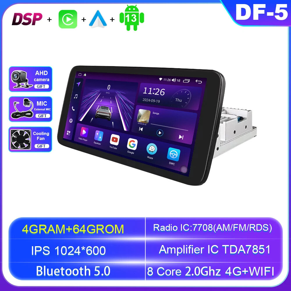 10.33 inch Screen 360 Rotation Universal Car Radio CaPlay Auto Video Player GPS