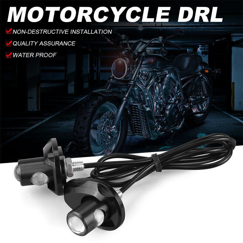 4X Motorcycle LED License Plate Turn Signal Indicator Amber Blinker Light Black