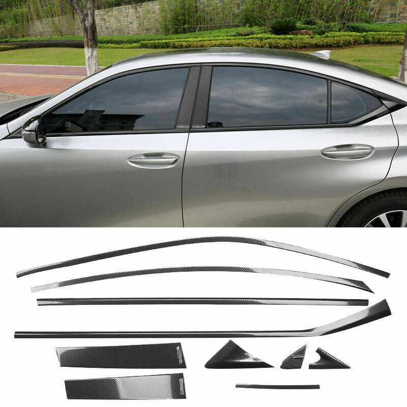 for Lexus ES350/300H/250 2019-2022 Carbon Look Steel Window Sill Trim Cover Trim