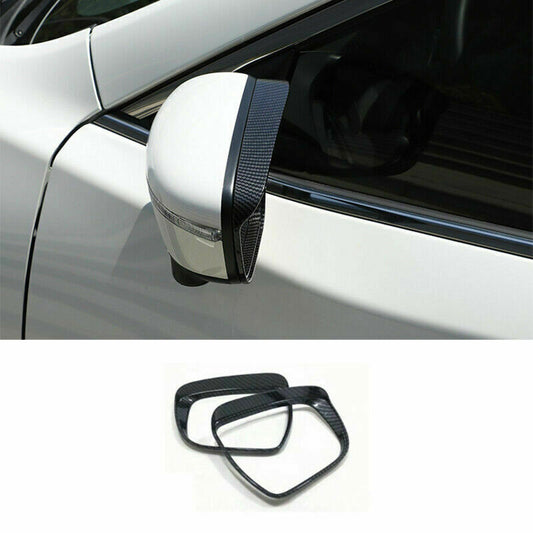 ABS Carbon Fiber Rear View Side Mirror Frame Cover Trim for Nissan Rogue 2014-20
