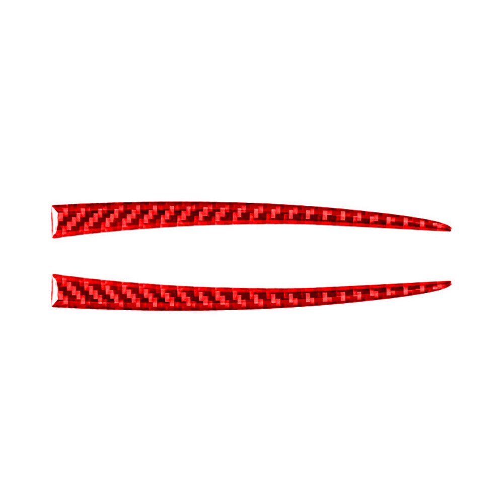 2Pcs Red Carbon Fiber Interior Rearview Mirror Cover Trim for Porsche Taycan