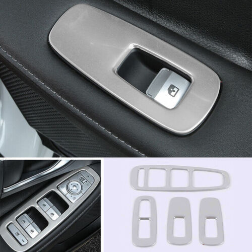 4X for Hyundai Sonata 2020-2023 Matte Silver Window Lift Panel Switch Cover Trim