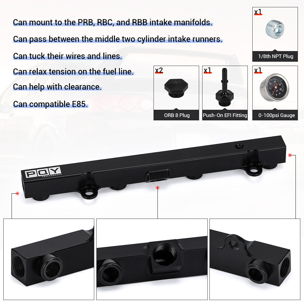 E85 K Series High Flow Fuel Rail for Honda for Civic and for Acura Si Rsx Crv K20 K24