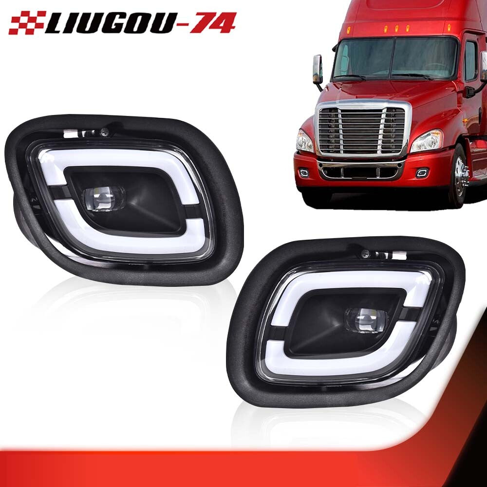 1 PAIR LED FOG light suitable for 2008-2017 freight Cascadia clear/black