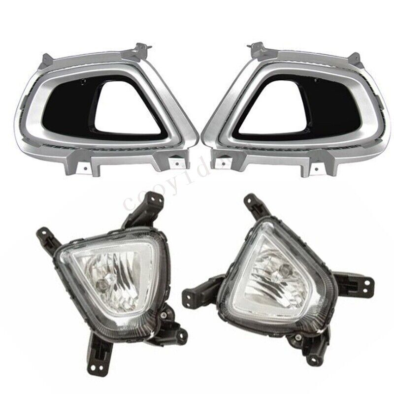 Pair For 2016-2018 for Kia Sorento Front Fog Lights Halogen Bezel LH RH