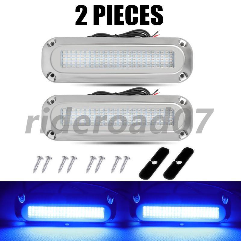 2X Blue 120 LED Sealed Truck Trailer Rear Brake Stop Turn Tail Light Waterproof
