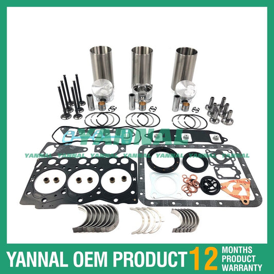 Reconstruction and overhaul kit with gaskets, bearings, and valve train for Yanmar 3TNE68
