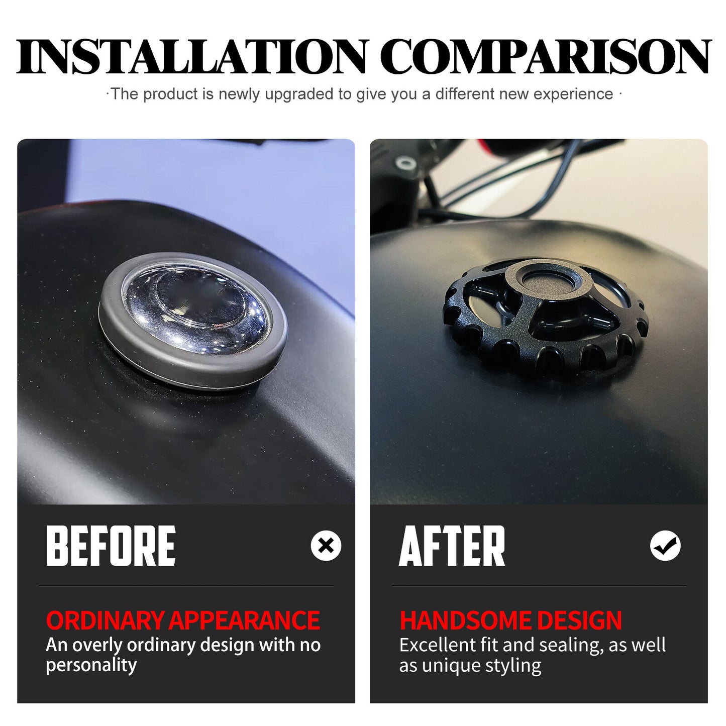 Black Gear Fuel Gas Cap Tank Cover Fit for Harley Sportster Dyna Touring Softail