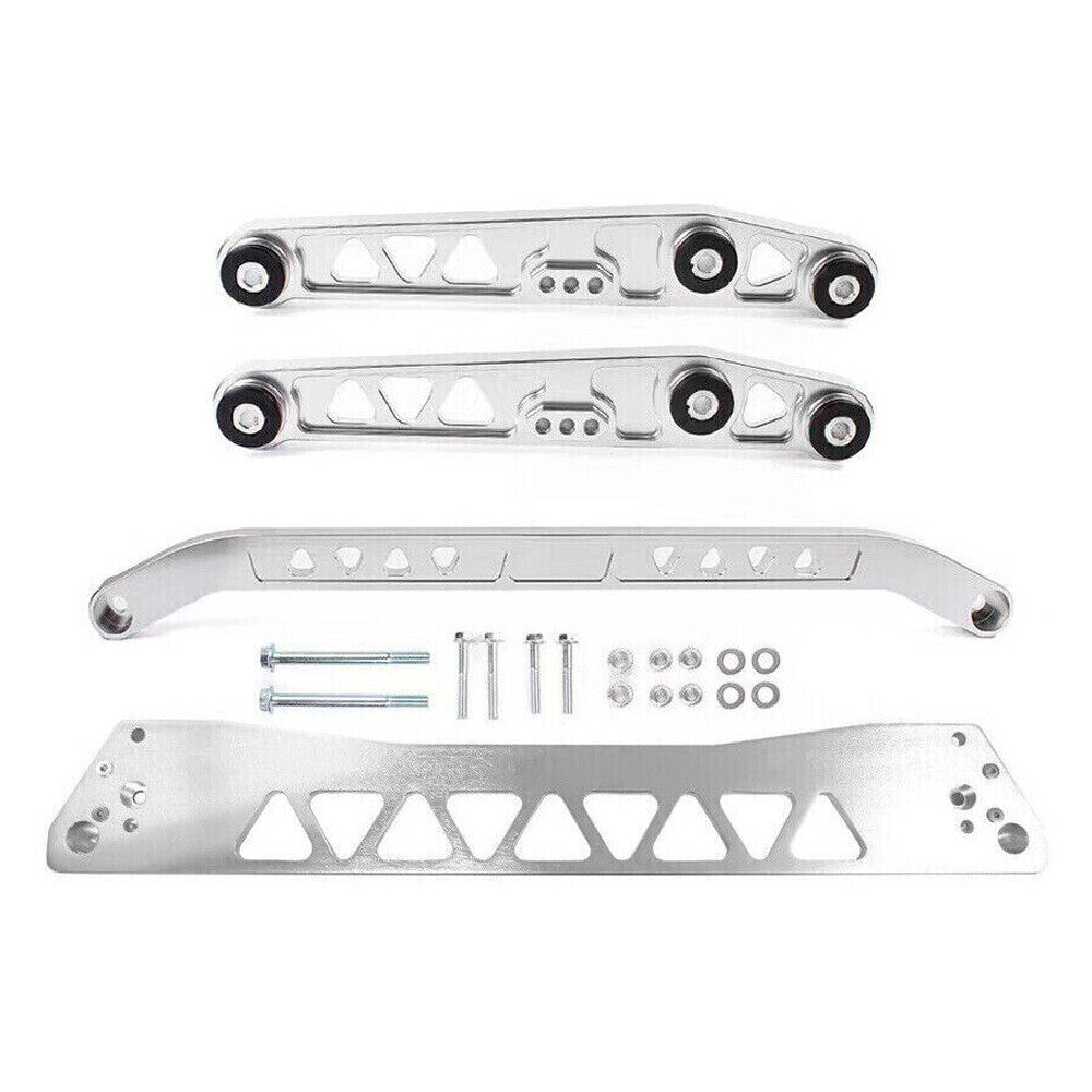 Rear Lower Control Arm+ Subframe Brace + Tie Bar for Honda for Civic EG 92-95 Silver