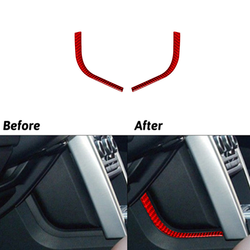 Red Carbon Fibre Gear Shift Side Stripes for Land Rover Discovery Sport