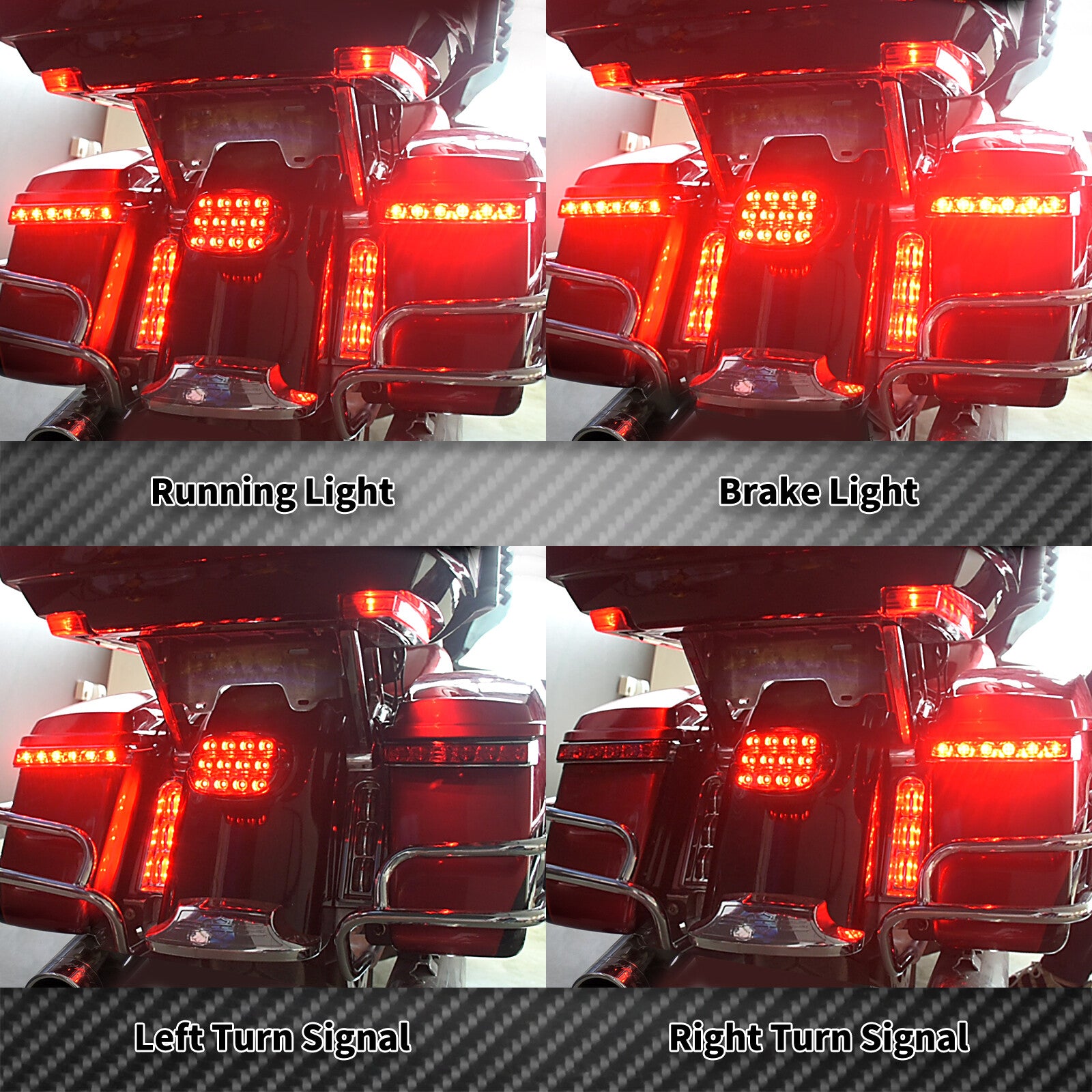 LED Rear Saddlebag Running Turn Signal Brake Hazard Lights Fit For Touring 14-20