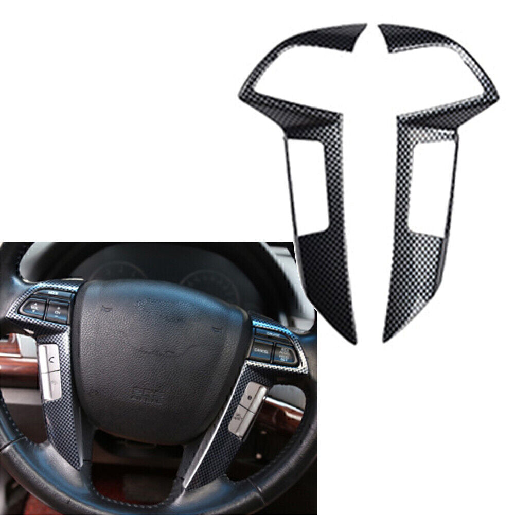 Fit for Honda Accord 08-12 Interior Inner Steering Wheel Cover Trim Carbon Fiber