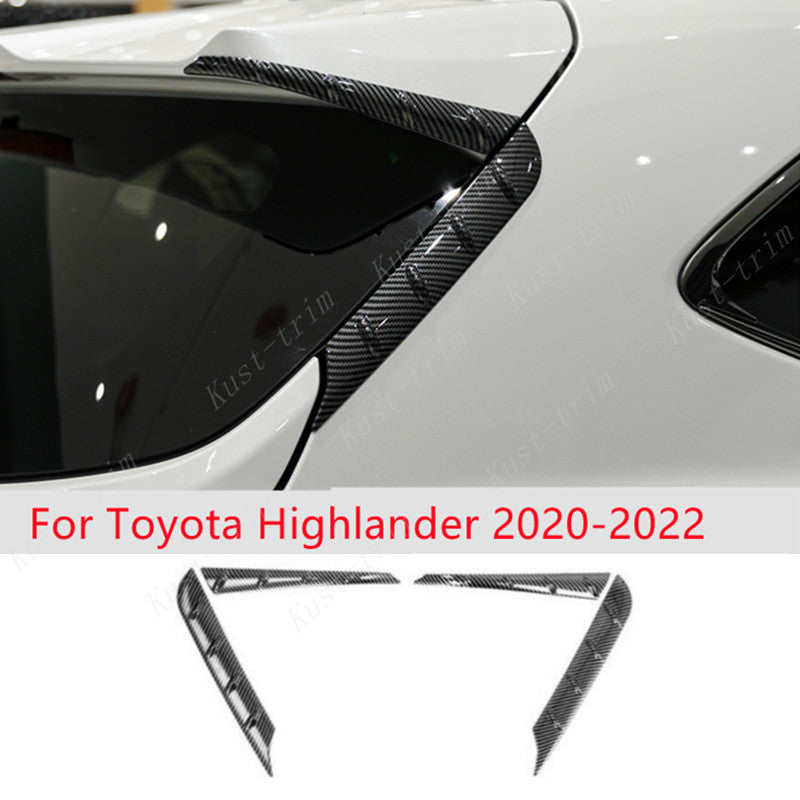 Carbon Fiber Rear Window Side Spoiler Strip Trim for Toyota Highlander 2020-2023