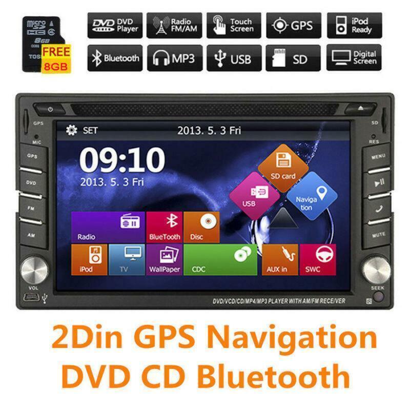 Auto GPS Navigation 2Din HD Car Stereo DVD CD Player BT Radio iPod