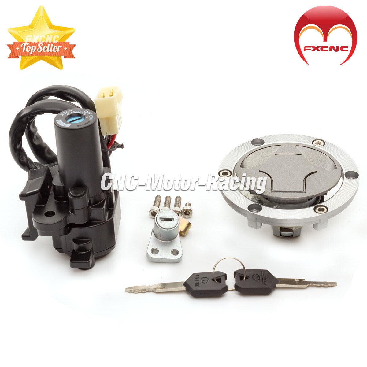Suitable for Kawasaki 250R EX250J 2008-2012: Ignition switch, gas cap, for seat lock key.
