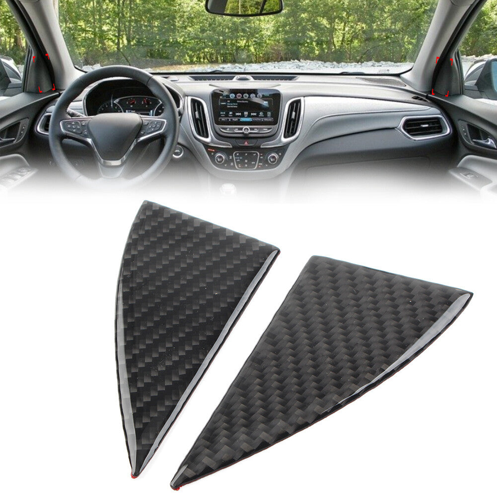 2 Pcs A Pillar Front Triangle Cover Trim Carbon for Chevrolet Equinox 2018-2021