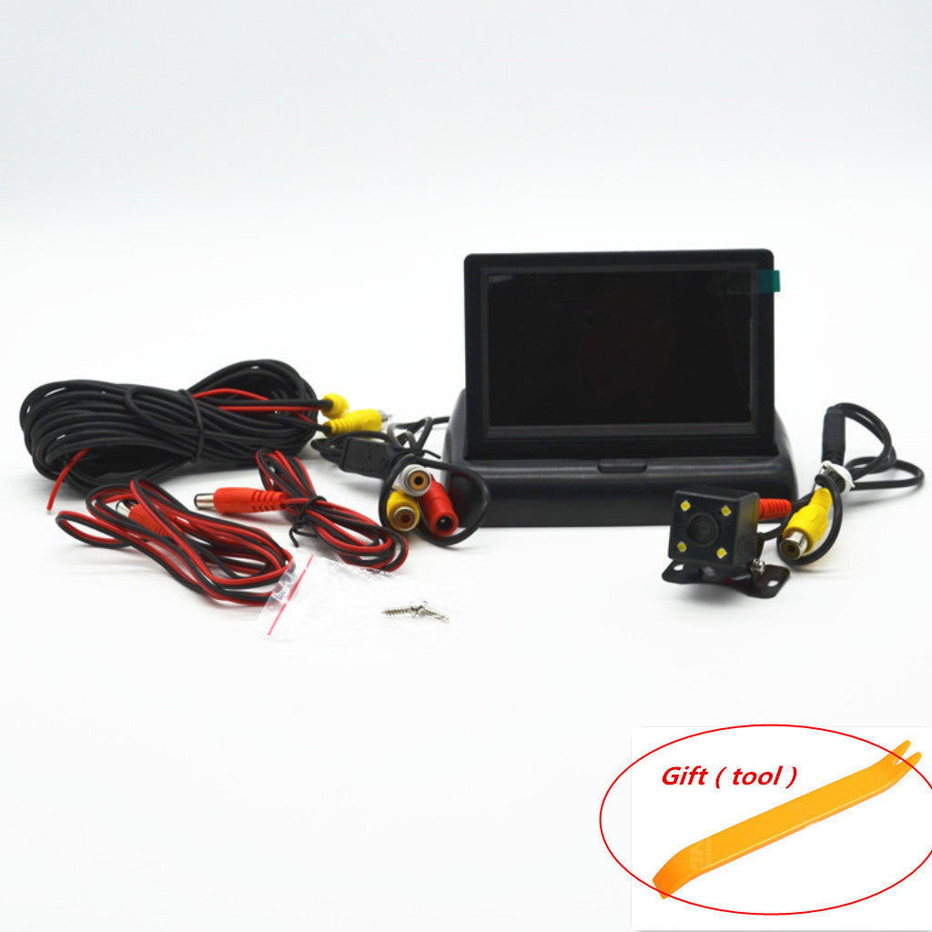 Car Rear View Night USE 4LED Camera 4.3 LCD Foldable Display Monitor