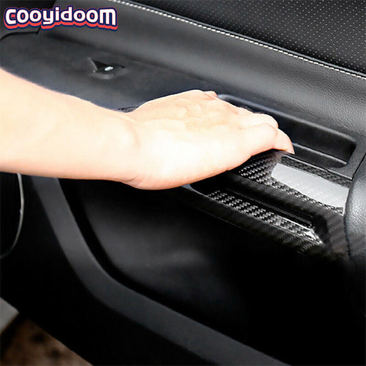 ABS Carbon Fiber Interior Door Armrest Decor Cover Trim for Ford for Mustang 2015-22