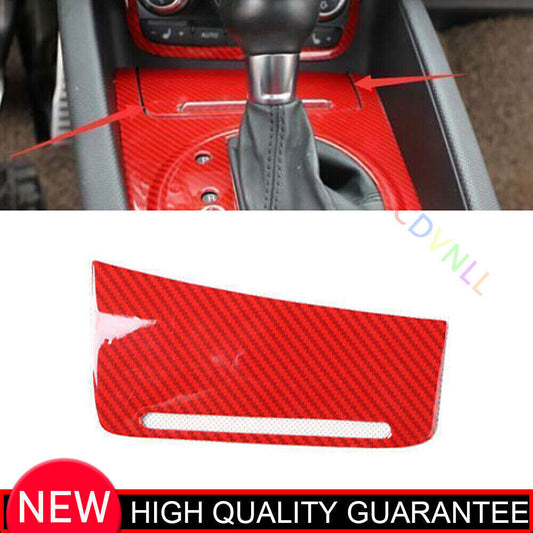 for Audi TT 08-14 Red Carbon Fiber Console Cigarette Lighter Storage Panel Trim