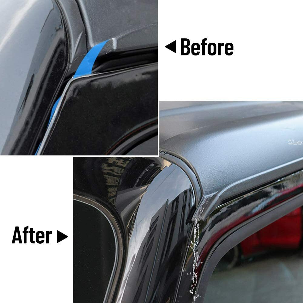 2 for Jeep for Wrangler JL 2018-2021 Water Rain Gutter Extension Channel Accessories