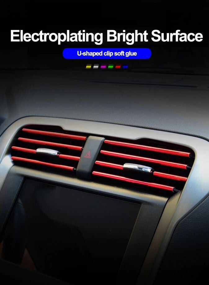 10 pieces of automotive air conditioning socket decorative molded decorative strips - green and modern.