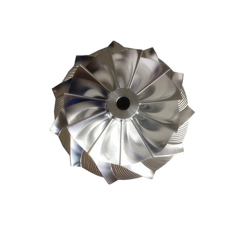T04E 57.04/76.13 mm 11+0 Blade Turbine Milling/Burnt Compressor Wheel for Racing Cars
