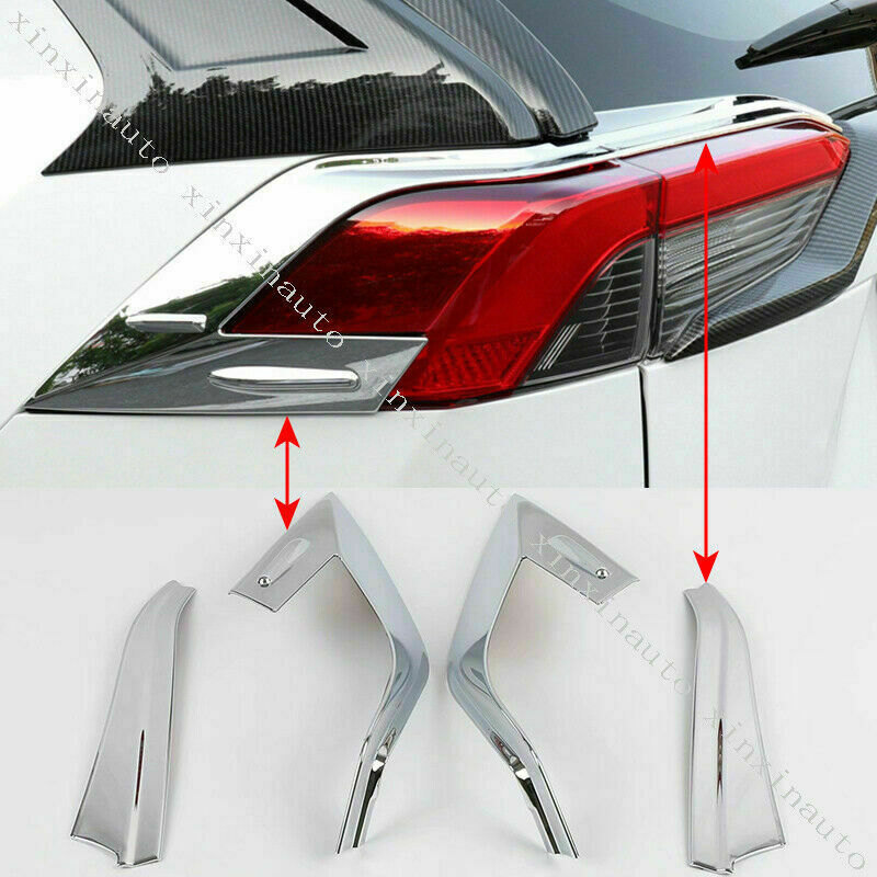 4P ABS Chrome Rear Bumper Taillight Molding Cover Trim for Toyota Rav4 2019-2022