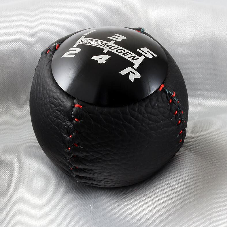 Car Shift Knob 5-speed Mugen Black PVC Leather for Honda for Acura